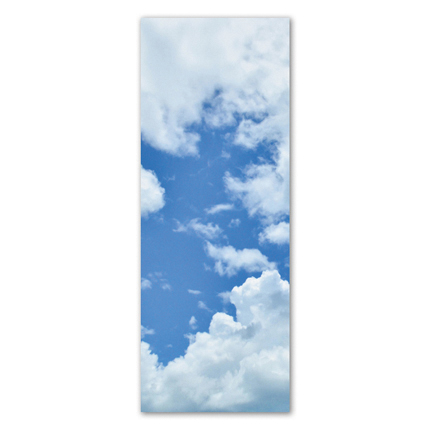 Υφασμάτινο αυτοκόλλητο ψυγείου που απεικονίζει άσπρα σύννεφα σε γαλάζιο ουρανό.Είναι ανθεκτικό και κολλάει και ξεκολλάει εύκολα.Μπορείτε να μας ζητήσετε να εκτυπωθεί σε όποιες διαστάσεις θέλετε. Το θέμα προσαρμόζεται αναλογικά στις διαστάσεις που θέλετε.Το παράδειγμα που παρουσιάζουμε στην απομονωμένη εικόνα του θέματος αφορά ψυγείο με διαστάσεις 75cm πλάτος x 200cm ύψος.