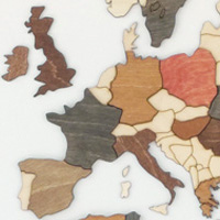 Ξύλινος τρισδιάστατος παγκόσμιος χάρτης τοίχου - (190 x 110) / Κενός Κωδικός: 90749 