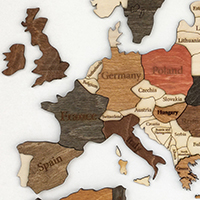 Ξύλινος τρισδιάστατος παγκόσμιος χάρτης τοίχου - (190 x 110) / Με αγγλικά ονόματα Κωδικός: 90775 