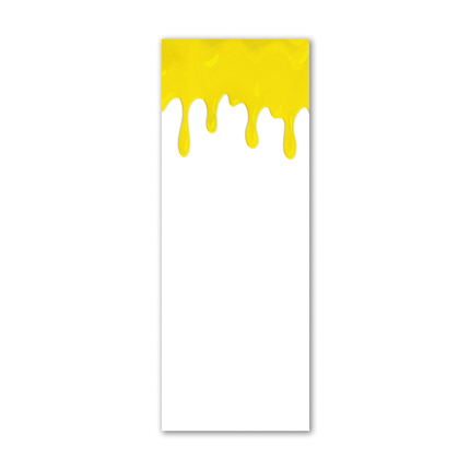 Υφασμάτινο αυτοκόλλητο ψυγείου που απεικονίζει κίτρινο χρώμα να τρέχει από το πάνω μέρος σε πολλά σημεία. Είναι ανθεκτικό και κολλάει και ξεκολλάει εύκολα.Μπορείτε να μας ζητήσετε να εκτυπωθεί σε ότι διάσταση θέλετε. Το θέμα προσαρμόζεται ανάλογα στη διάσταση που θέλετε.Το παράδειγμα που παρουσιάζουμε στην απομονωμένη εικόνα του θέματος αφορά ψυγείο με διάσταση 75cm πλάτος x 200cm ύψος.