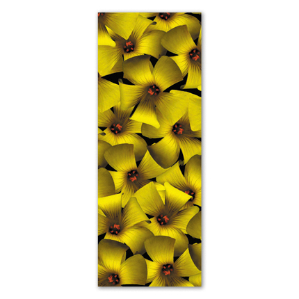 Υφασμάτινο αυτοκόλλητο ψυγείου που απεικονίζει κίτρινα άνθη.Είναι ανθεκτικό και κολλάει και ξεκολλάει εύκολα.Μπορείτε να μας ζητήσετε να εκτυπωθεί σε όποιες διαστάσεις θέλετε. Το θέμα προσαρμόζεται αναλογικά στις διαστάσεις που θέλετε.Το παράδειγμα που παρουσιάζουμε στην απομονωμένη εικόνα του θέματος αφορά ψυγείο με διαστάσεις 75cm πλάτος x 200cm ύψος.
