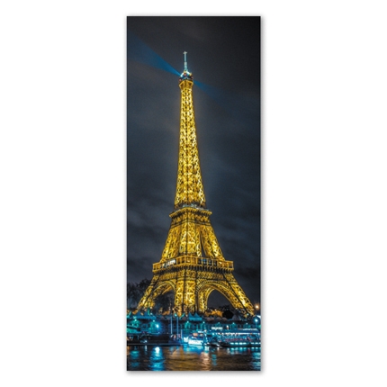 Υφασμάτινο αυτοκόλλητο ψυγείου που απεικονίζει βραδινή άποψη του πύργου του Eiffel, φωτισμένο.Είναι ανθεκτικό και κολλάει και ξεκολλάει εύκολα.Μπορείτε να μας ζητήσετε να εκτυπωθεί σε όποιες διαστάσεις θέλετε. Το θέμα προσαρμόζεται αναλογικά στις διαστάσεις που θέλετε.Το παράδειγμα που παρουσιάζουμε στην απομονωμένη εικόνα του θέματος αφορά ψυγείο με διαστάσεις 75cm πλάτος x 200cm ύψος.