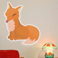 Αυτοκόλλητο τοίχου από βινύλιο που απεικονίζει μια αλεπού σε λευκό περίγραμμα. Είναι ανθεκτικό και κολλάει και ξεκολλάει εύκολα.Μπορείτε να μας ζητήσετε να εκτυπωθεί σε ότι διάσταση θέλετε.