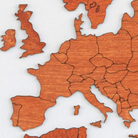 Ξύλινος παγκόσμιος χάρτης τοίχου ΚΕΡΑΣΙΑ - (115 x 65) / Κενός Κωδικός: 90753 