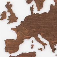 Ξύλινος παγκόσμιος χάρτης τοίχου ΚΑΣΤΑΝΙΑ - (190 x 110) / Κενός Κωδικός: 90754 