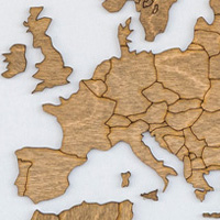 Ξύλινος παγκόσμιος χάρτης τοίχου ΚΑΡΥΔΙΑ - (115 x 65) / Κενός Κωδικός: 90759 