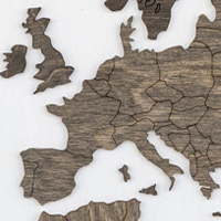Ξύλινος παγκόσμιος χάρτης τοίχου ΒΕΓΚΕ - (115 x 65) / Κενός Κωδικός: 90767 