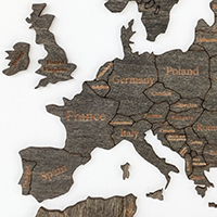 Ξύλινος παγκόσμιος χάρτης τοίχου ΒΕΓΚΕ - (115 x 65) / Με αγγλικά ονόματα Κωδικός: 90779 